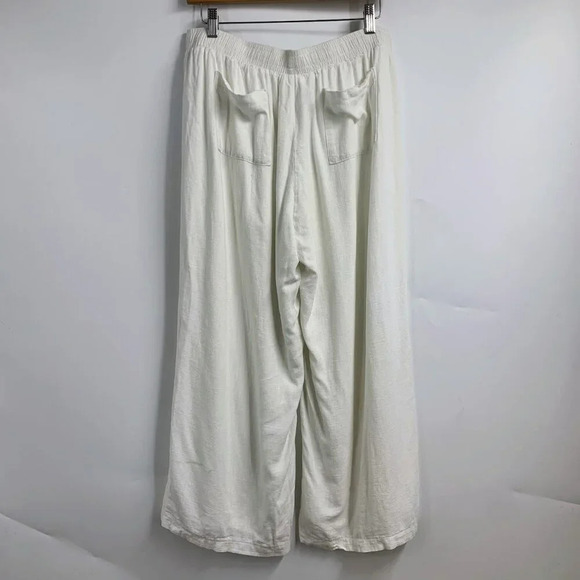 Princess Polly Women's Cotton Linen Blend Elastic Waist Wide Leg Pants Size 12 - Picture 2 of 14